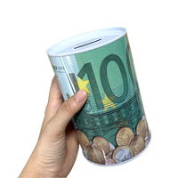 Boîte en fer blanc ronde personnalisée de bonne qualité avec deux tailles, tirelire en fer blanc pour enfants et adultes, boîte à monnaie, tirelire