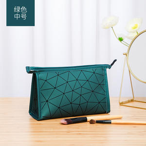 I-0494 à la mode taille moyenne étanche PU trousse de maquillage Portable voyage cosmétique organisateur avec fermeture éclair pour le stockage de toilette - Product Image 5