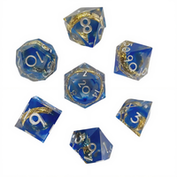 Feeron D&D Liquid Ring Modern, ensemble de dés polyédriques en résine durable de 7 pièces, comprenant un gobelet à dés et une boîte, cadeau pour adultes