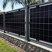 Système de clôture solaire vertical en aluminium anodisé, structure de montage au sol durable, espacement optimisé des panneaux, efficacité énergétique, sécurité