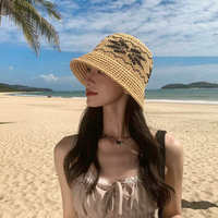 Sombrero de Pescador Tejido de Verano, Protección UV, Versátil para Vacaciones en la Playa