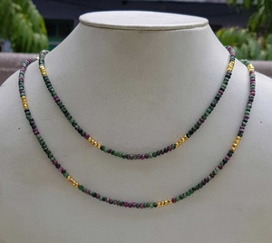 Minimalist Faceted Natural <b>Ruby</b> Zoisite Beaded Choker <b>Necklace</b> Elegant Handmade High Quality Spiritual Jewelry for Her Gifts - Product Image 1