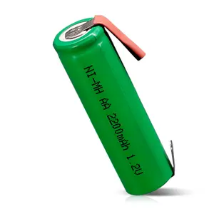 1.2V AA แบตเตอรี่ชาร์จ 2200mAh nimh เซลล์สีเขียวพร้อมแท็บเชื่อมสําหรับ Philips เครื่องโกนหนวดไฟฟ้ามีดโกนแปรงสีฟัน