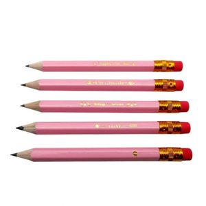 Juego de Lápices Cortos de Golf Rosa Ergonómicos de Grado Hb para Estudiantes, Útiles Escolares Kawaii - Product Image 1