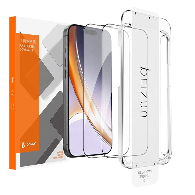 Factory Tempered Glass Screen Protector 9H HD Clear Film Bubble Free Full Coverage Easy Installation Kit for iPhone 17 16 15 14