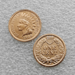Moneda Conmemorativa Estilo Antiguo de 1 Centavo de los Estados Unidos, 1909-S,P, con Diseño de Cabeza de Indio, para Regalos y Decoración del Hogar - Product Image 1