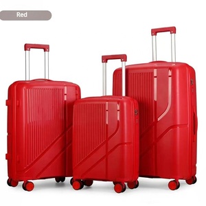 Stylish Multi-Color Three-Piece PP Material <strong>Suitcase</strong> <strong>Light</strong> <strong>Weight</strong> Simple Style-20/24/28 Size for Traveling and Campus Use - Product Image 4