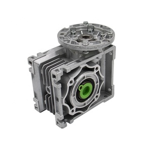 Reductor de velocidad de tornillo sin fin HLTNC NMRV063, eje de entrada de 14 mm, 19 mm, 24 mm, relación de engranajes de 5:1 a 100:1, caja de engranajes de tornillo sin fin de 90 grados para - Product Image 1
