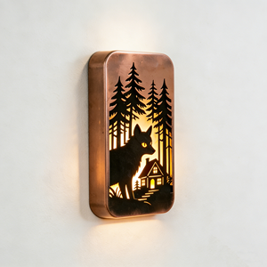 Barra de Cobre Coleccionable de Alta Calidad con Diseño Personalizado Grabado, Escena de Cabaña en el Bosque con Zorros, Regalo Festivo, Decoración Natural - Product Image 4