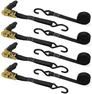 Lot de 4 sangles d'arrimage en polyester pour remorque, 1 pouce, 1500 LBS, avec boucle à came et cliquet pour <span class=keywords><strong>moto</strong></span> - Product Image 4