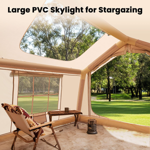 Tenda Camping Tiup 6/8 Orang Ukuran Besar Lapisan Tunggal Oxford PVC Portabel Pemasangan Cepat 2 Pintu Pompa Tahan Air Ruang Tamu - Product Image 4