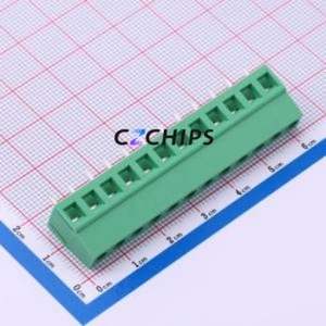 MX128-5.08-12P-GN01-Cu-Y-A Screw Terminal Block Through hole Component (THT),P=5.08mm Connector 1x12P 5.08mm Green Through Hole - Product Image 1