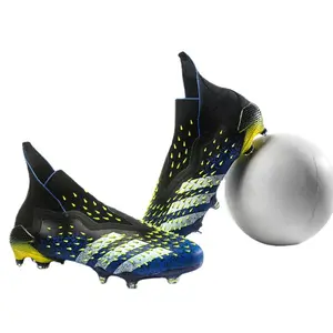 Bottes de football hautes FG Spikes Bottes de football professionnelles pour hommes et femmes