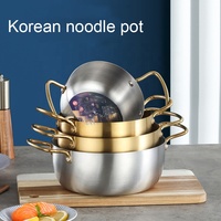Pot de soupe coréen d'acier inoxydable avec le pot de nouilles de poignée