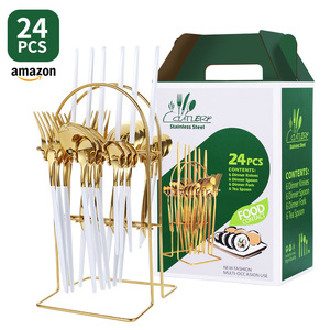 Cutlerp Stainless Steel 24 Pc Cutlery Set With Rack For Party And Catering Use - Product Image 5