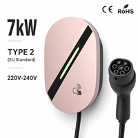 Bornes de recharge murales Type 1 et Type 2 GB, adaptateur 7 kW, 11 kW, 22 kW, pièces de véhicule, application, NFC, Wi-Fi, chargeur mural pour voitures électriques BYD Tesla