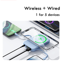 Batterie externe magnétique sans fil 15W avec logo personnalisé, 10000mAh, support pliable en aluminium, entrée USB et DC pour téléphones