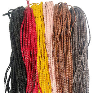 Farbig Geflochtener Gürtel, Gedrehte Seilform, PU-Lederstreifen, Dreifach Geflochtenes Handseil, Gürtelzubehör, Lederseil - Product Image 2