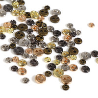 Fabrication de cartes à la main, boutons de Scrapbooking, couture de 3/4/5/mm, Mini boutons métalliques pour vêtements de poupée DIY, boucles rondes à 2 trous
