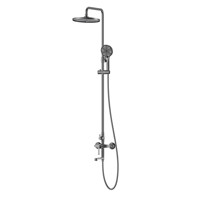 Ensemble de douche rétro pour la maison et l'hôtel, en cuivre brossé finition or rose, comprend une douchette de salle de bain, un mitigeur chaud-froid en céramique