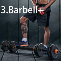 Kit d'haltère 6 en 1 avec support Push up, équipement de gymnastique, de Fitness à domicile, Kettlebell réglable, avec biche