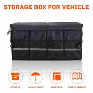 Boîte de rangement pliable pour coffre de voiture et garage en tissu Oxford de grande taille XL avec une capacité de 66L, design écologique - Product Image 4