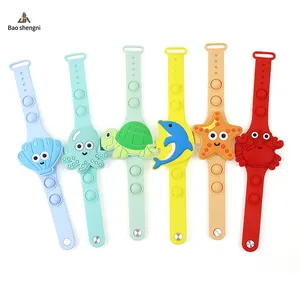 Ocean Animal Shape Kids Cartoon Watch Silicone LED Digital Wrist Watch Colorful Fidget Stress Flip Cover Gift Watch For Kids