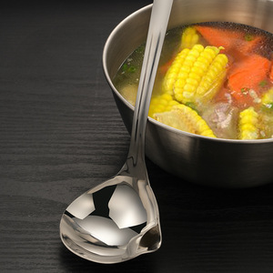 Cuillère séparatrice d'huile en acier inoxydable 304 transfrontalière, cuillère filtrante anti-brûlure, avec bec verseur, séparateur d'huile et de soupe - Product Image 3