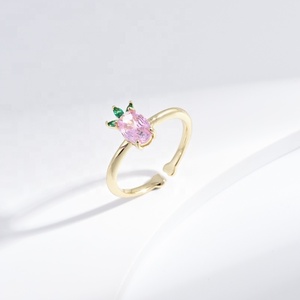 Anillo de Plata de Ley 925 con Forma de Mariposa y Fruta Morada, Estilo Veraniego, Ajustable, con Circonita Cúbica 5A, para Mujer, Precio de Fábrica - Product Image 3