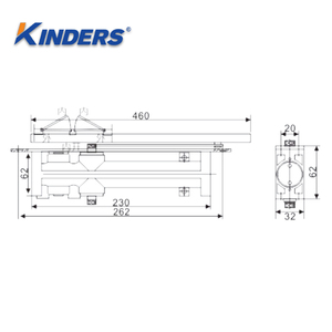 Le feu réglable a évalué le ferme-porte en aluminium pour les portes en verre d'hôpital commercial 45-65KG 600-900mm - Product Image 3