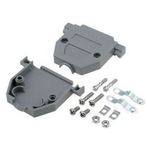 Carcasa de plástico para conector D-Sub de 32 pines con tornillos y clips para ensamblaje electrónico - Product Image 1
