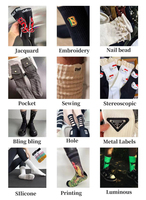 Chaussettes de Pilates personnalisées antidérapantes, broderie blanche avec logo, chaussettes de sport