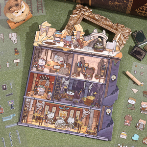 Autocollants de scène de la série Magician's Apprentice, en PET de haute qualité pour scrapbooking et loisirs créatifs, commande en gros - Product Image 4