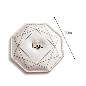 Customizable <b>Octagonal</b> White UV Printing PU Leather Single Sided Mini Pocket Gift <b>Mirror</b> for Women - Product Image 6