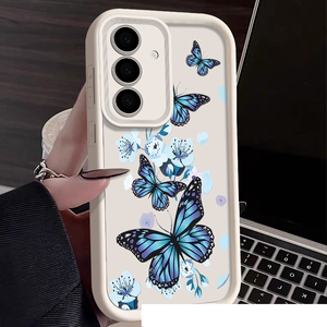 Coque de téléphone portable en TPU antichoc de style lentille d'appareil photo avec imprimé de fleurs bleues papillon pour Samsung A03S A04 A05 A05S A06 A12 <span class=keywords><strong>A13</strong></span> - Product Image 6