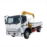 Grue montée sur camion FAW 4x2 de haute qualité, 5 tonnes, avec flèche télescopique à 4 sections, grue hydraulique pour camion