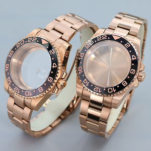 <span class=keywords><strong>GMT</strong></span> 40mm Caja de reloj de oro rosa Cristal de zafiro Correa de acero inoxidable Ajuste NH34 NH35 NH36 ETA2824 PT5000 Movimiento 100M Impermeable - Product Image 2