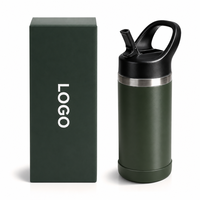 Bouteille d'eau pour enfants de 12 oz en gros avec corps en acier inoxydable, poignée de transport et finition anti-transpiration pour les programmes de vente au détail