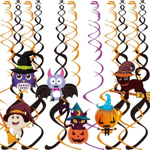 Decoraciones para Fiesta de Halloween, Guirnalda de Banderines Triangulares de Papel, Confeti Circular con Puntos, Guirnalda Colgante para Decoración del Hogar - Product Image 2