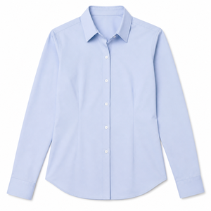 Blusa de Popelina 100% Algodón para Mujer, Manga Larga, Camisa Formal de Oficina, Etiqueta Privada Personalizada, Top Tejido, OEM ODM Bangladesh - Product Image 2