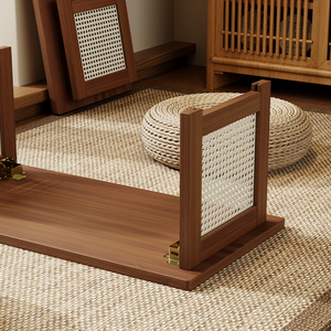 Table pliante pour café et repas, design japonais moderne, en bois, petite taille, pour sol tatami et rebord de fenêtre - Product Image 2