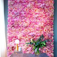 Décoration florale en macramé, rose en soie, mariage, rose blanche, toile de fond murale