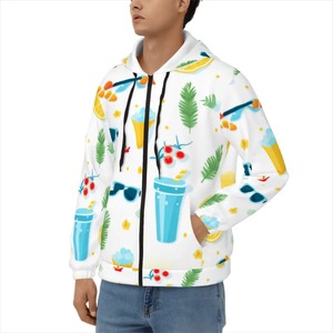 Sudadera con capucha y cremallera para hombre con imagen personalizada y características antiarrugas y anticontracción lavada con enzimas, diseño impreso con pantalla bordada en 3D, estilo forrado - Product Image 3