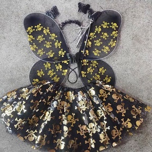New Arrival 4PCS/Set Halloween Party Skull Printed Butterfly Wings Kids Halloween Cosplay Costumes - Product Image 5