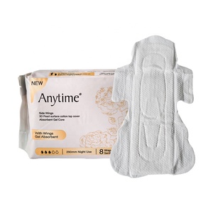 Serviettes hygiéniques de nuit super absorbantes haut de gamme, professionnelles, 290 mm, 7,5 g, en coton respirant, avec logo personnalisé et ailettes - Product Image 2