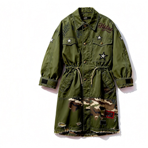 Chaqueta Larga Personalizada de Estilo Urbano Vintage para Hombre, Chaqueta de Lona de Algodón Grueso, Chaqueta de Trabajo con Parches Bordados, Parka de Lujo - Product Image 2