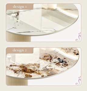 طاولة طعام بيضاوية من الحجر المتلبد اللامع مع مجموعة كراسي لـ <span class=keywords><strong>4</strong></span> أو 6 أو 8 أشخاص للمنزل والمطاعم - بيع مباشر من المصنع - Product Image 5