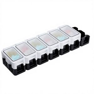 Distributeur de pilules portable de style japonais pour sept jours, mini boîte à médicaments à 21 compartiments en ABS avec joint en caoutchouc de silicone, pour l'extérieur - Product Image 1