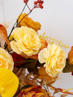 Herfst Gouden Geel Gebrand Oranje Handgemaakte Duurzame Kunstzijde Bloemenset Bruiloft Achtergrond Wanddecoratie Feestverhuur Decoratie