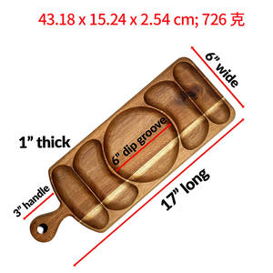 Großhandel <span class=keywords><strong>2026</strong></span> Holztablett Neuerscheinung Maßgefertigtes Akazienholz-Serviertablett mit Griffen Dessert-Snack-Käseplatte - Product Image 5